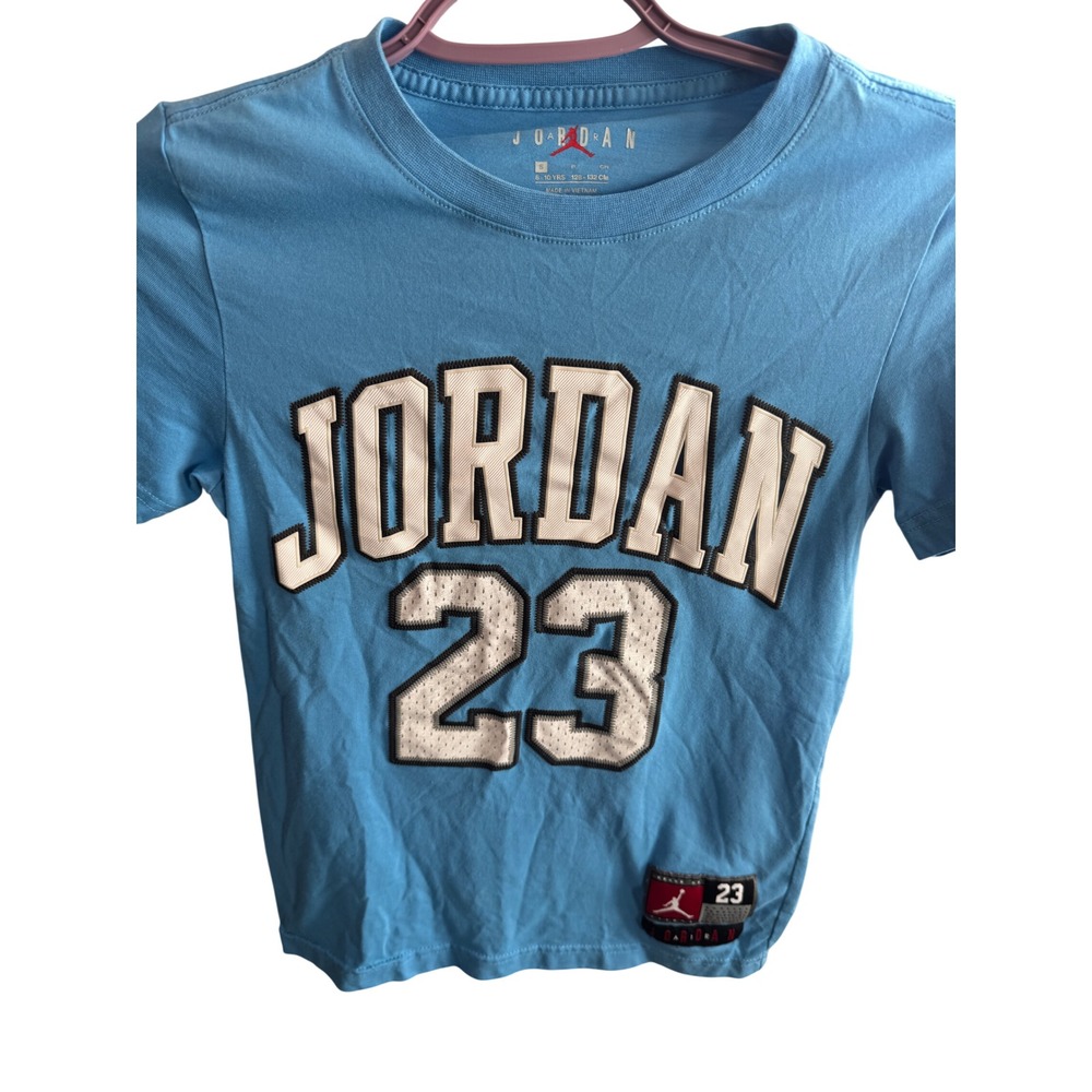 Jordan Boys University Blue 23 Graphic T-Shirt Size Small 8-10 Jumpman Tee